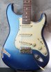 画像1: Davis Custom Guitars Stratocaster VSS Relic / Flame Maple Neck / Cobalt Blue  (1)