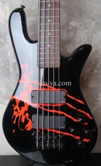 Spector LG5ALEXBKDP Legend 5 Alex Webster Solid Black Gloss with Drip Pattern