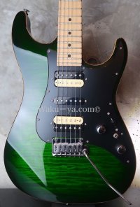 Suhr Standard Zebra PU / Matching HEAD /Lime Green Burst