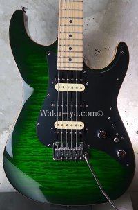 Suhr Standard Zebra PU / Matching HEAD / Lime Green Burst  