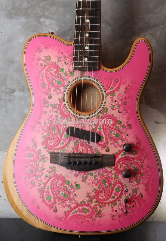 画像1: Fender USA American Acoustasonic Telecaster / Pink Paisley