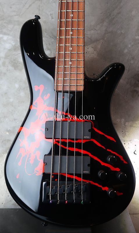 Spector LG5ALEXBKDP Legend 5 Alex Webster Solid Black Gloss with Drip Pattern