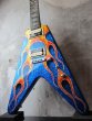 画像4: GMP Guitars GMP "V" Blue Sparkle w/ Custom Flames (4)