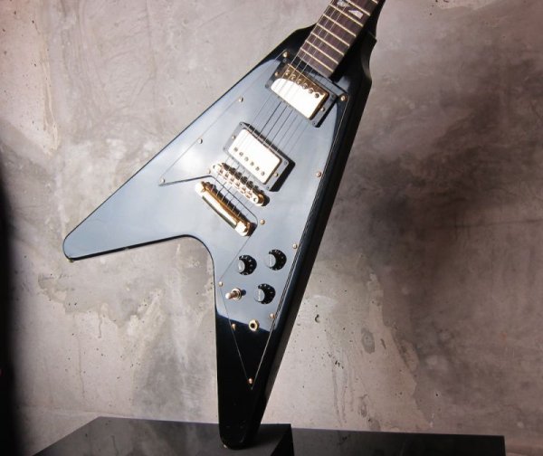 画像7: Greco Flying V 1982 Black "Block Pattern Inlay"  (7)
