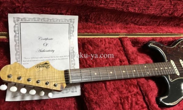 画像14: Davis Custom Guitars / Stratocaster VSS Relic / Flame Maple Neck / Black  (14)