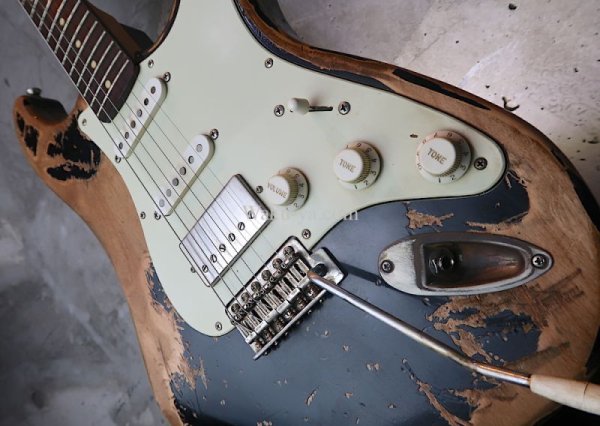 画像10: LsL Instruments Super Custom Saticoy Classic S Style SSH / Age & Rub Through / Aging Black  (10)