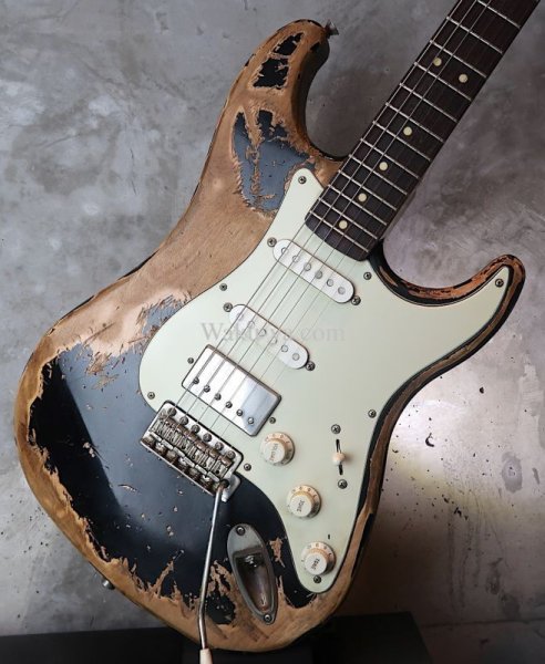 画像12: LsL Instruments Super Custom Saticoy Classic S Style SSH / Age & Rub Through / Aging Black  (12)