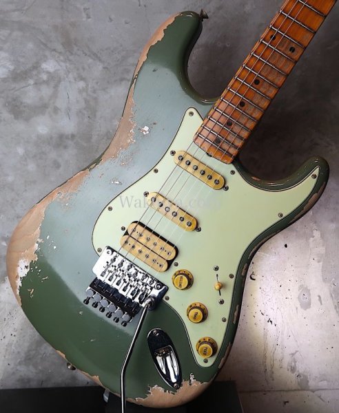画像13: Fender Custom Shop Alley Cat Stratocaster Heavy Relic / Faded Army Drab Green (13)
