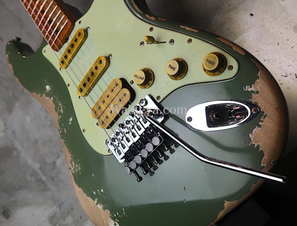 画像11: Fender Custom Shop Alley Cat Stratocaster Heavy Relic / Faded Army Drab Green (11)