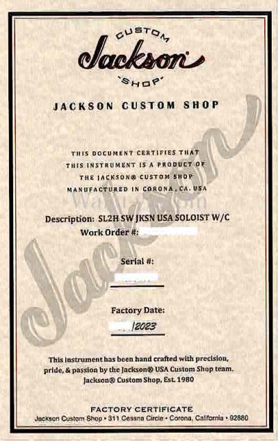 画像1: Jackson USA Custom Shop Soloist SL2H / Snow White