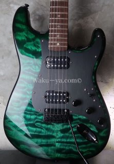 Suhr Standard Zebra PU / Matching HEAD / Lime Green Burst