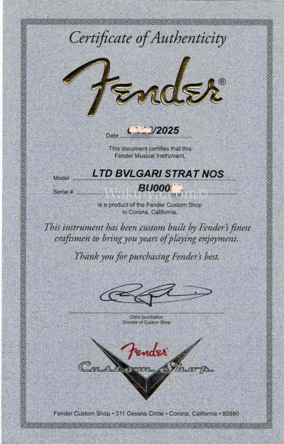 画像1: ♬一本限り☆緊急入荷☆即納可☆Fender Custom Shop Limited Edition BVLGARI Stratocaster® /  NOS